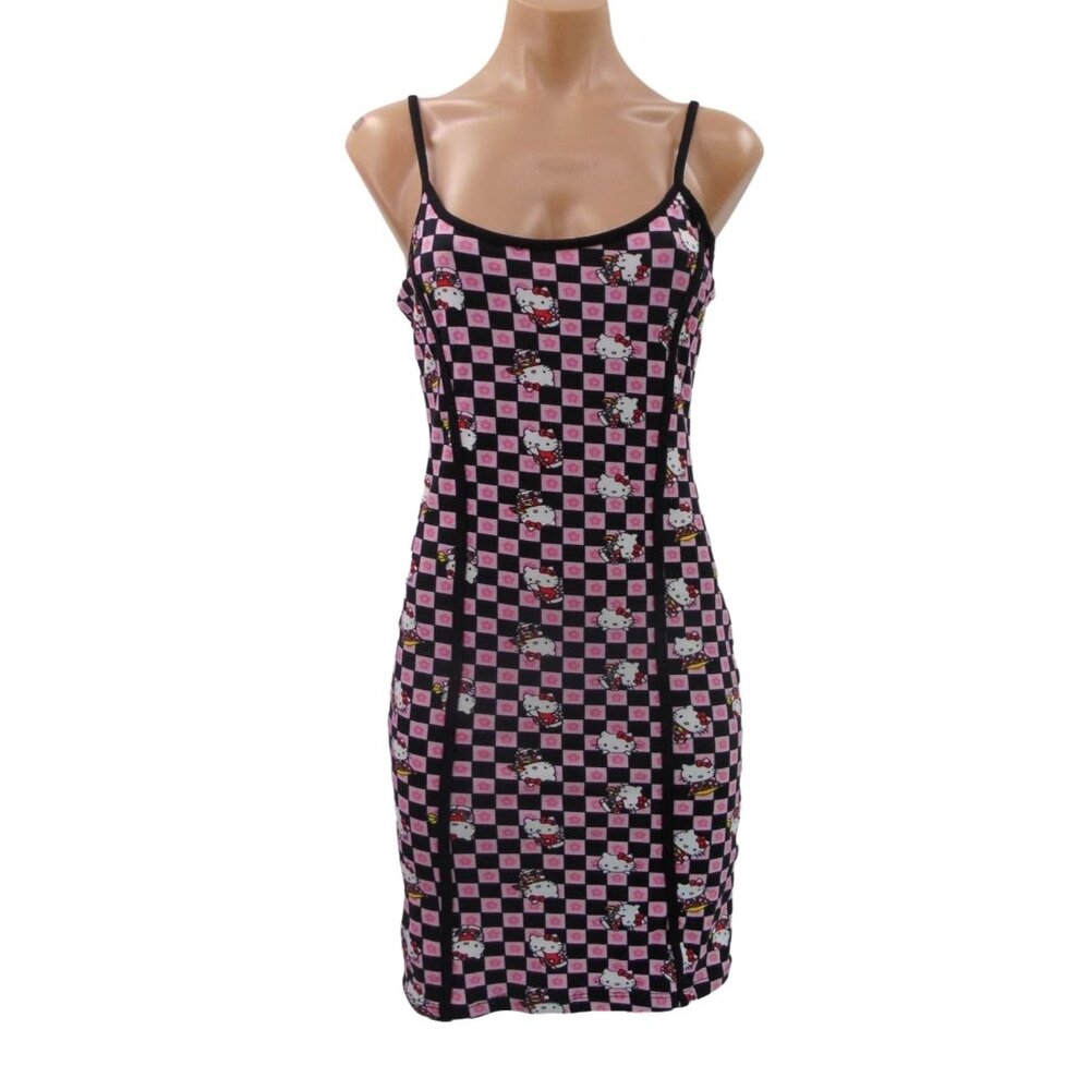 NGOrder x Sanrio Hello Kitty Fitted Slip Dress  US 6 Pink Black Checker Camisole